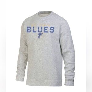 NHL St. Louis Blues Long Sleeve Ash Gray Crew Neck Fleece Sweatshirt Small